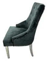 2x Ruentes Dining Chair with Lion Knocker & Chrome Legs