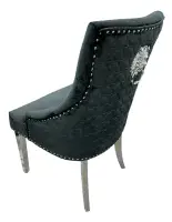 2x Ruentes Dining Chair with Lion Knocker & Chrome Legs