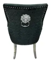 2x Ruentes Dining Chair with Lion Knocker & Chrome Legs