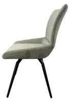 2x Saldera Dark Grey Dining Chair with Black Legs