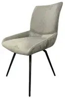 2x Saldera Dark Grey Dining Chair with Black Legs