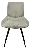 2x Saldera Dark Grey Dining Chair with Black Legs
