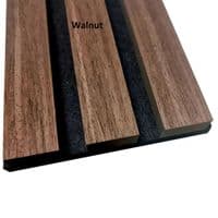 Solid Wood Veneer 240cm x 60cm Acoustic Slatted Wall Panels | Sound Absorbing Felt