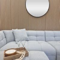 Solid Wood Veneer 240cm x 60cm Acoustic Slatted Wall Panels | Sound Absorbing Felt