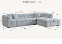 Bellagio Grey Corner Sofa With Chaise