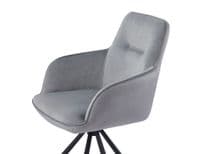 Amalia Swivel Arm Dining Chair - Grey Velvet (Display)