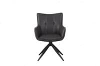 Andora - Dark Grey Vegan Leather Auto Swivel Return Dining Chair