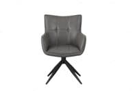 Andora - Storm Grey Vegan Leather Auto Swivel Return Dining Chair