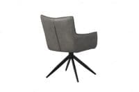 Andora - Storm Grey Vegan Leather Auto Swivel Return Dining Chair