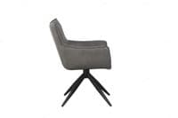 Andora - Storm Grey Vegan Leather Auto Swivel Return Dining Chair