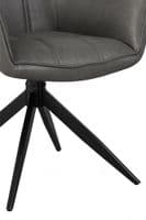 Andora - Storm Grey Vegan Leather Auto Swivel Return Dining Chair