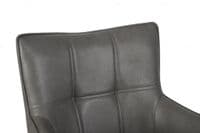Andora - Storm Grey Vegan Leather Auto Swivel Return Dining Chair