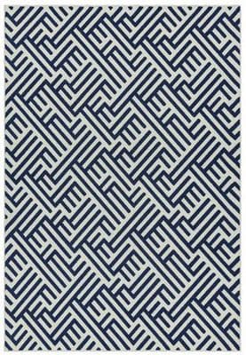 Antibes Blue White Linear Rug