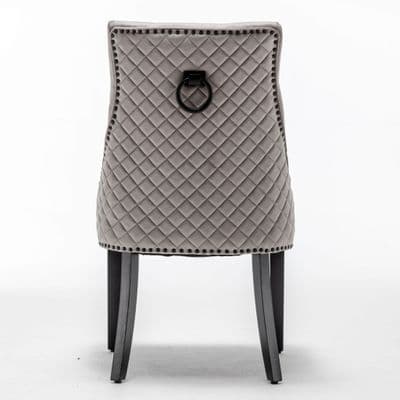 Balmoral Dining Chair - French  Velvet  Light Grey