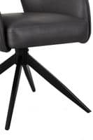 Braga - Dark Grey Vegan Leather Auto Swivel Return Dining Chair