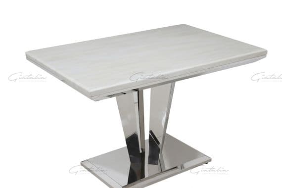 Busetto 120 cm Rectangle Marble Dining Table - White