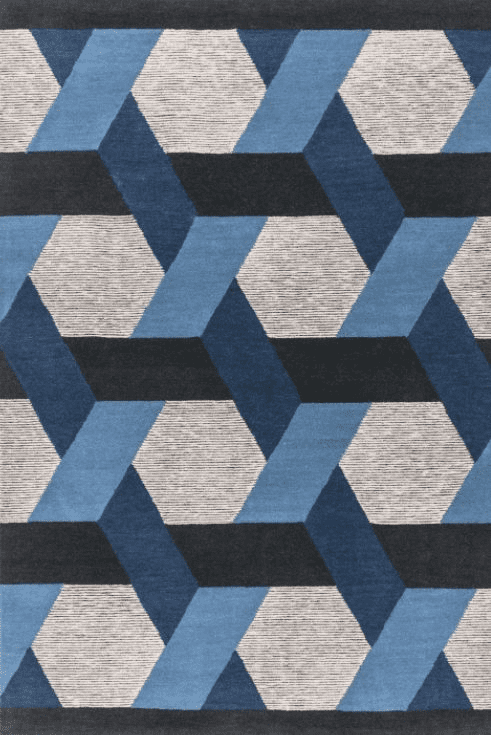 Camden 100% Pure Wool Blue Rug