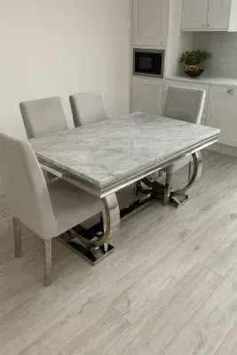 Carleti Chrome Base Dining Table 150cm