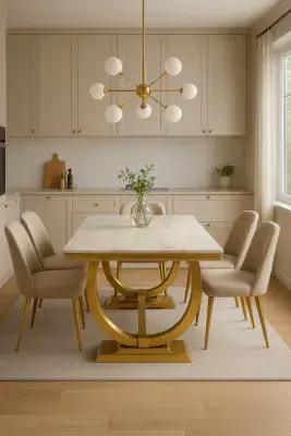 Carleti Gold Base Dining Table 180cm