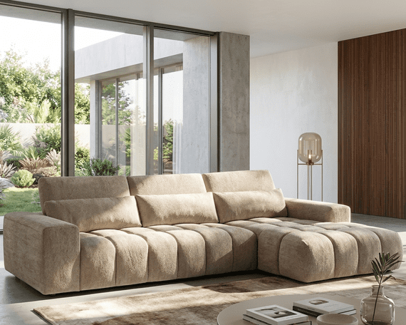 Casalino Large Chaise - Caramel