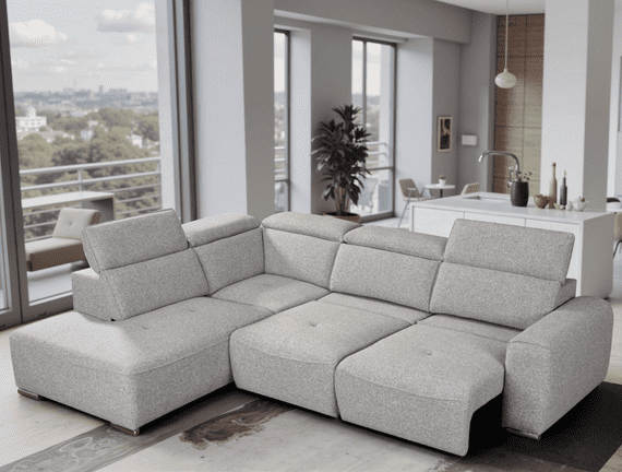 Cavello Electric Corner Sofa Bed-Grey with Remote