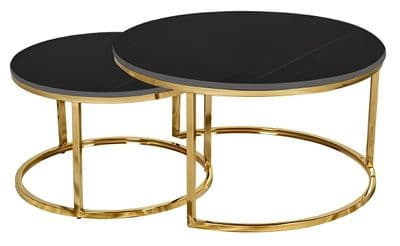 Circo Black Gold Circular Coffee Table Nest
