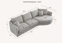 Lazio Corner Chaise in Charcoal Boucle