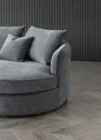 Lazio Corner Chaise in Charcoal Boucle