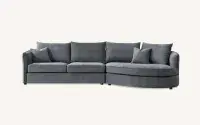 Lazio Corner Chaise in Charcoal Boucle