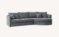 Lazio Corner Chaise in Charcoal Boucle