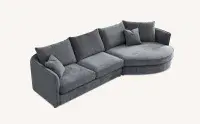 Lazio Corner Chaise in Charcoal Boucle