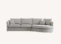 Lazio Corner Chaise in Pebble Boucle