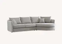 Lazio Corner Chaise in Pebble Boucle
