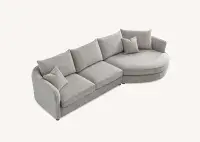 Lazio Corner Chaise in Pebble Boucle
