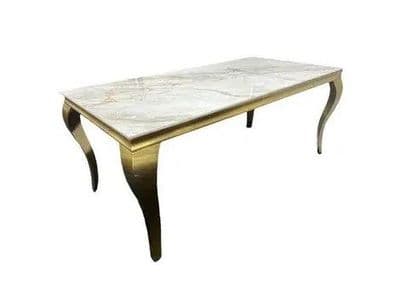Lorenzi Gold Base Dining Table 150cm