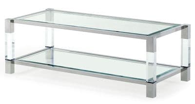 Mayfair Clear Glass Stainless Steel Coffee Table