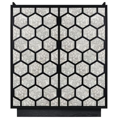 Midnight Solid Wood Veneer 2 Door Drinks Cabinet - ONE ONLY