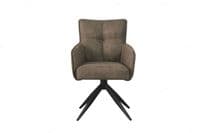 Mondina - Pre Order Now - Vintage Taupe Suede Auto Swivel Return Dining Chair