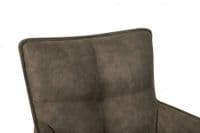 Mondina - Pre Order Now - Vintage Taupe Suede Auto Swivel Return Dining Chair