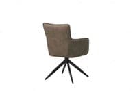 Mondina - Pre Order Now - Vintage Taupe Suede Auto Swivel Return Dining Chair