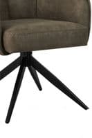 Mondina - Pre Order Now - Vintage Taupe Suede Auto Swivel Return Dining Chair
