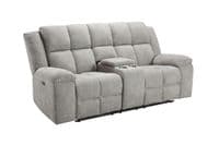 Morello Electric Recliner 2 Seater + Centre Console - Grey