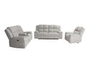 Morello Electric Recliner 2 Seater + Centre Console - Grey