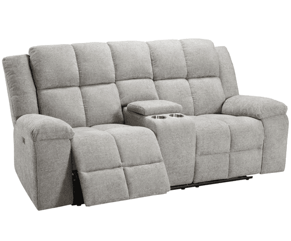 Morello Electric Recliner 2 Seater + Centre Console - Grey