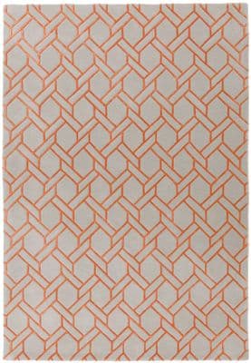Nexus Fine Lines Silver / Orange Rug