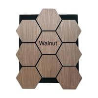 Pack of 4 Solid Wood Veneer Hexagon Acoustic  Wall Panels