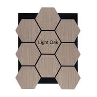 Pack of 4 Solid Wood Veneer Hexagon Acoustic  Wall Panels
