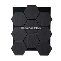 Pack of 4 Solid Wood Veneer Hexagon Acoustic  Wall Panels