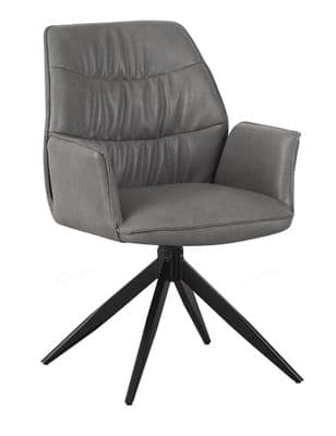 Palmori - Storm Grey Vegan Leather Auto Swivel Return Dining Chair
