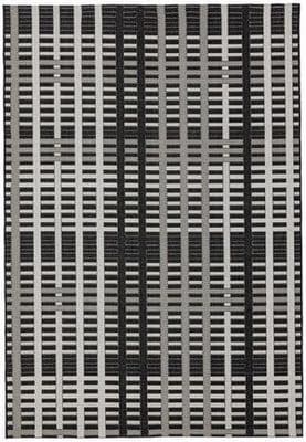 Patio Black Grid Rug